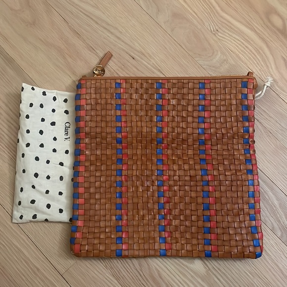 Clare V. NWT hand woven leather foldover clutch with tabs.No longer available - Picture 7 of 9
